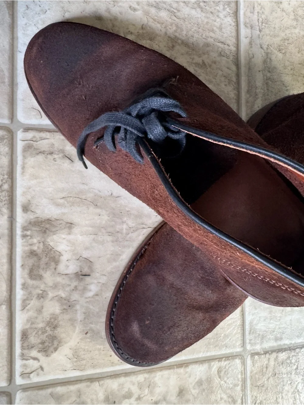 Frye Brown Suede Chukka Boots with Black Laces